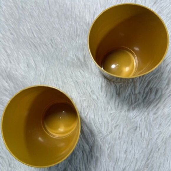 Vintage 4pc Tupperware Mustard Yellow Salad Forks and Cups - Picture 10 of 12